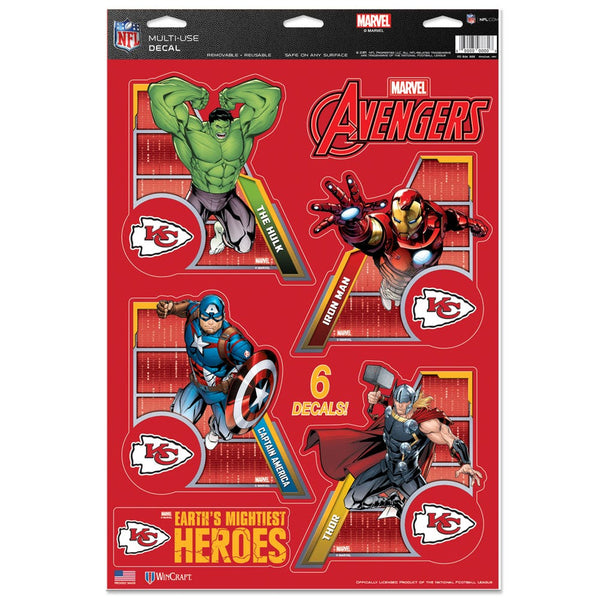 Kansas City Chiefs / Marvel (C) 2021 Marvel Multi-Use Decal 11" x 17"