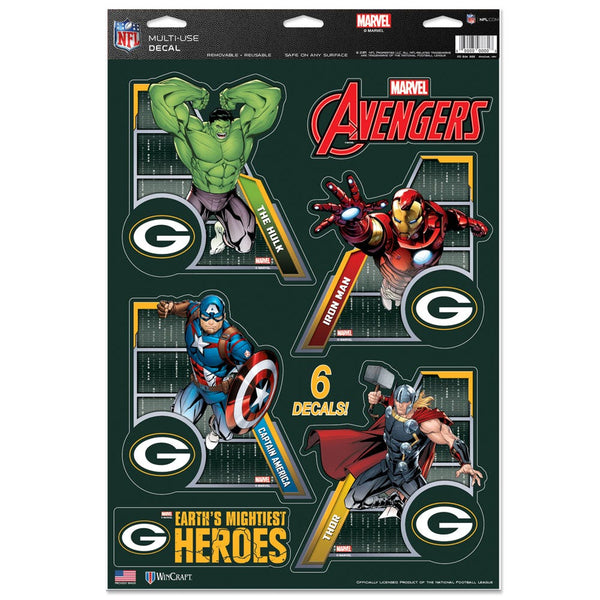 Green Bay Packers / Marvel (C) 2021 Marvel Multi-Use Decal 11" x 17"
