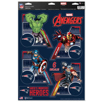 New England Patriots / Marvel (C) 2021 Marvel Multi-Use Decal 11" x 17"