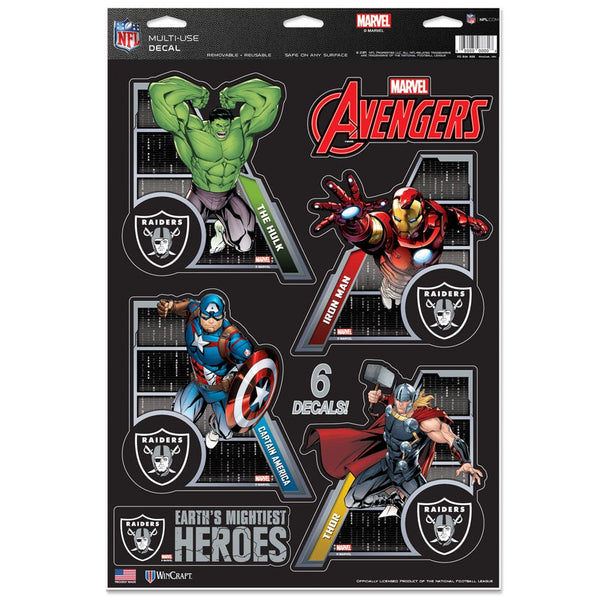 Las Vegas Raiders / Marvel (C) 2021 Marvel Multi-Use Decal 11" x 17"