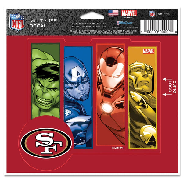 San Francisco 49ers / Marvel (C) 2021 Marvel Multi-Use Decal - cut to logo 5" x 6"