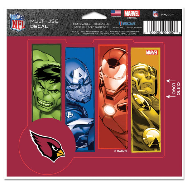Arizona Cardinals / Marvel (C) 2021 Marvel Multi-Use Decal - cut to logo 5" x 6"