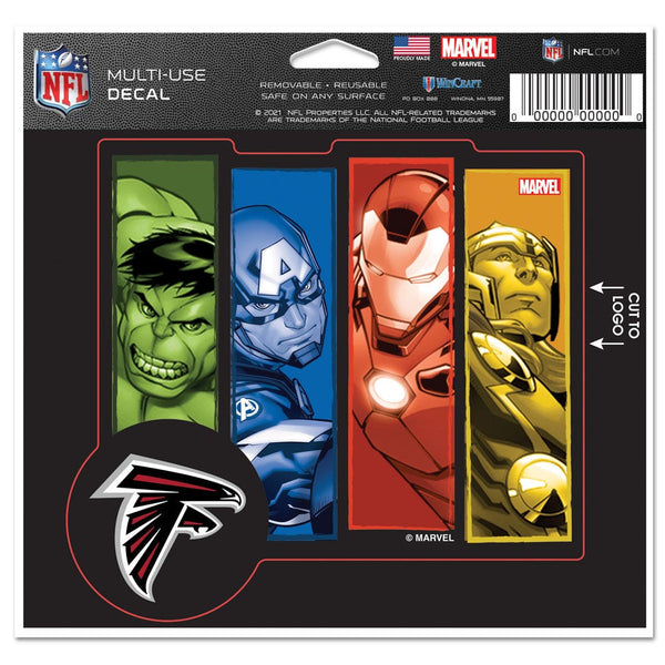 Atlanta Falcons / Marvel (C) 2021 Marvel Multi-Use Decal - cut to logo 5" x 6"