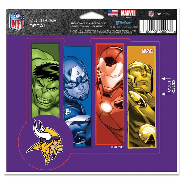Minnesota Vikings / Marvel (C) 2021 Marvel Multi-Use Decal - cut to logo 5" x 6"