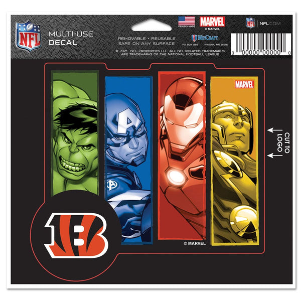Cincinnati Bengals / Marvel (C) 2021 Marvel Multi-Use Decal - cut to logo 5" x 6"