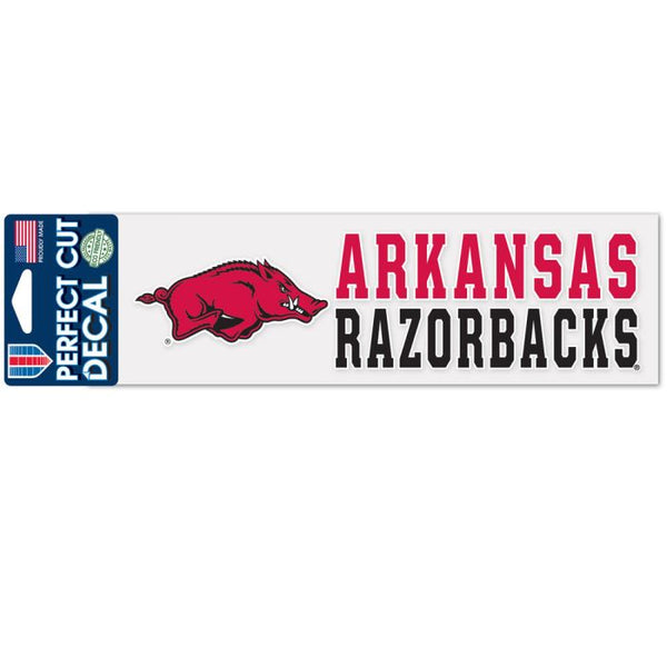 Wholesale-Arkansas Razorbacks Stacked Design Perfect Cut Decals 3" x 10"