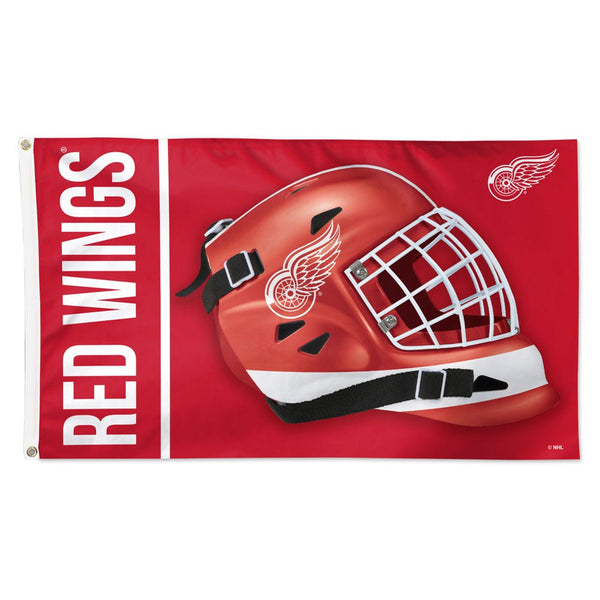Detroit Red Wings mask Flag - Deluxe 3' X 5'