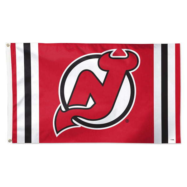 New Jersey Devils V STRIPE Flag - Deluxe 3' X 5'