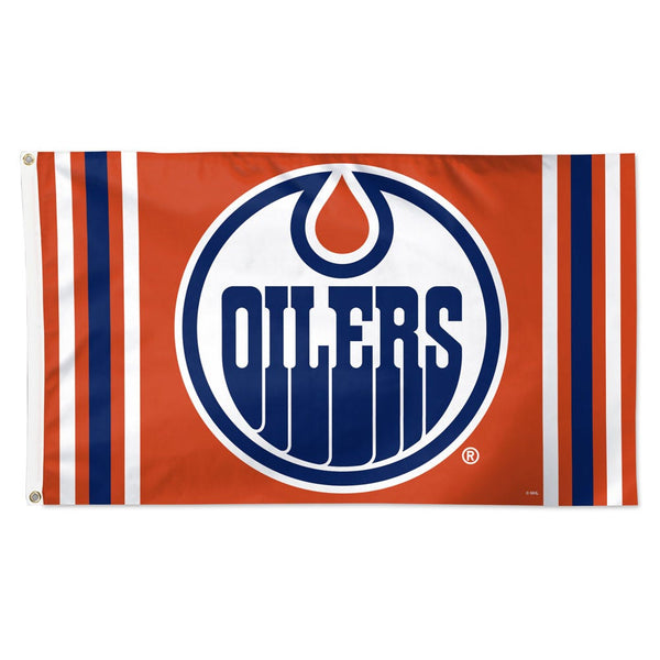 Edmonton Oilers VERTICAL STRIPES Flag - Deluxe 3' X 5'