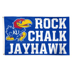 Kansas Jayhawks Slogan Flag - Deluxe 3' X 5'
