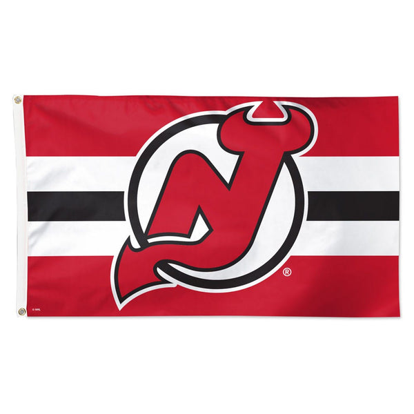 New Jersey Devils H STRIPE Flag - Deluxe 3' X 5'