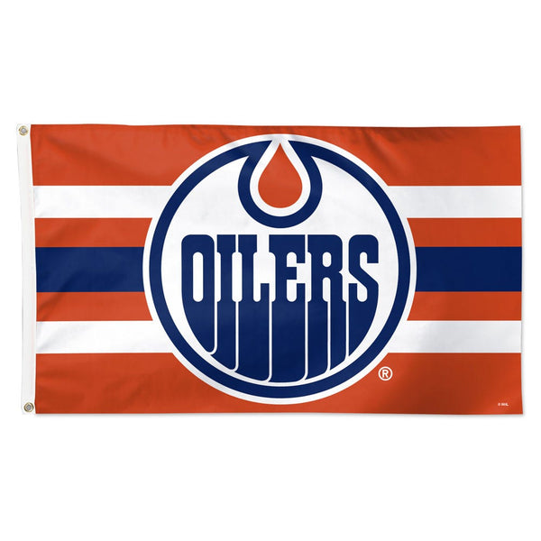 Edmonton Oilers HORIZONTAL STRIPES Flag - Deluxe 3' X 5'