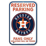 Houston Astros Reserved Parking Plastic Sign 11" x 17"