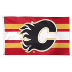 Calgary Flames H STRIPE Flag - Deluxe 3' X 5'