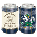 Wholesale-Notre Dame Fighting Irish BLUE PLAID Can Cooler 12 oz.