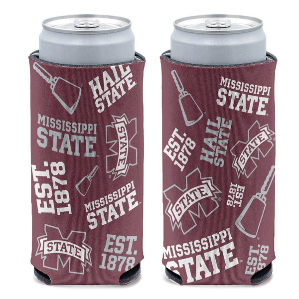 Mississippi State Bulldogs SCATTERPRINT 12 oz Slim Can Cooler