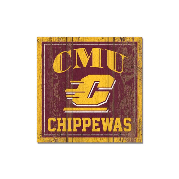 Wholesale-Central Michigan Chippewas Wooden Magnet 3" X 3"