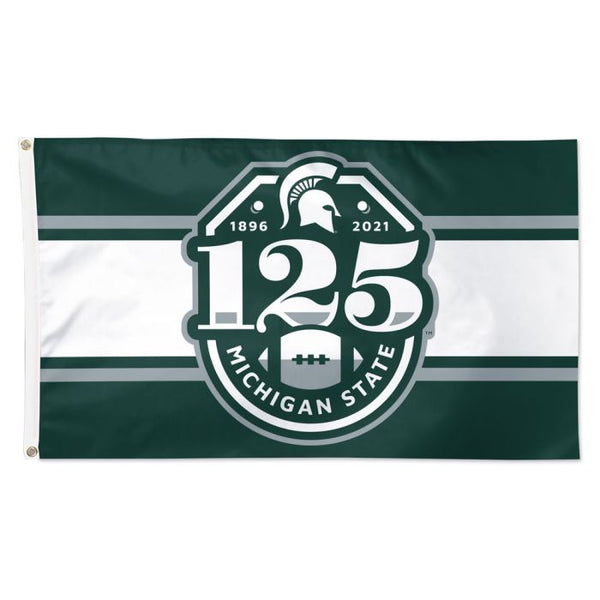 Wholesale-Michigan State Spartans Michigan St 125th Football Anniversary Flag - Deluxe 3' X 5'