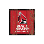 Wholesale-Ball State Cardinals Wooden Magnet 3" X 3"