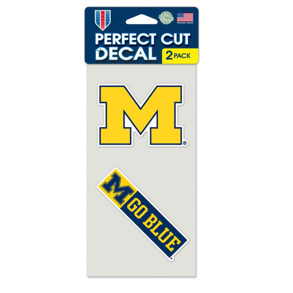 Wholesale-Michigan Wolverines Perfect Cut Decal set of two 4"x4"