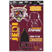 Washington Commanders / Star Wars Vader and Yoda Multi-Use Decal 11" x 17"