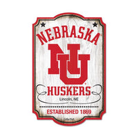 Wholesale-Nebraska Cornhuskers /College Vault Wood Sign 11" x 17" 1/4" thick