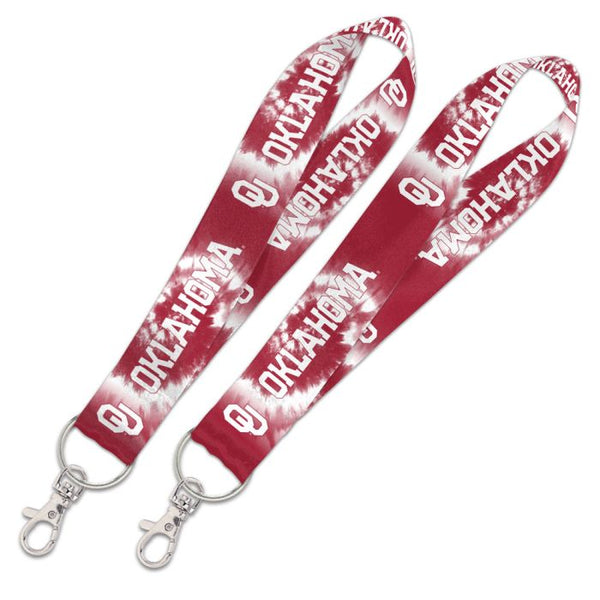 Wholesale-Oklahoma Sooners TIE DYE Lanyard Key Strap 1"