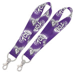 Wholesale-TCU Horned Frogs TIE DYE Lanyard Key Strap 1"