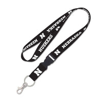 Wholesale-Nebraska Cornhuskers BLACKOUT Lanyard w/detachable buckle 1"