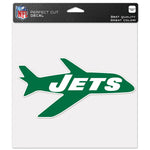 New York Jets / Classic Logo Retro Perfect Cut Color Decal 8" x 8"