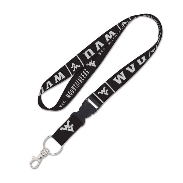 West Virginia Mountaineers BLACKOUT Lanyard w/detachable buckle 1"