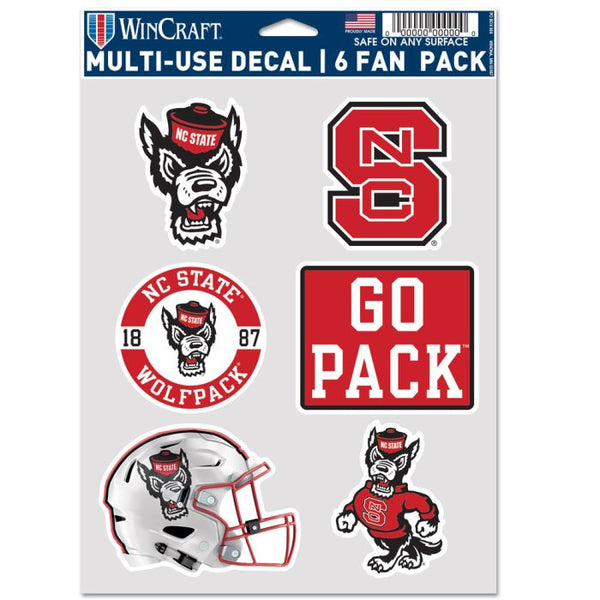 Wholesale-NC State Wolfpack FOOTBALL HELMET Multi Use 6 Fan Pack