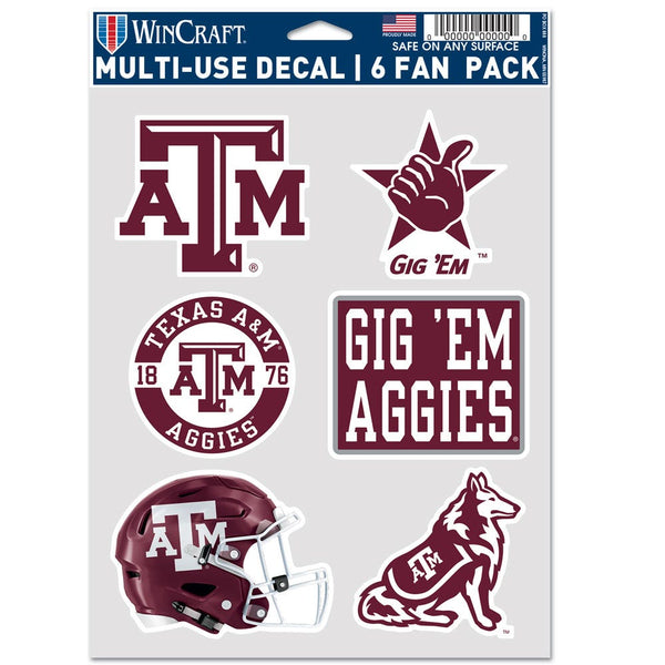 Texas A&M Aggies FOOTBALL HELMET Multi Use 6 fan pack