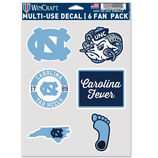 Wholesale-North Carolina Tar Heels 6 PACK STATE SHAPE Multi Use 6 Fan Pack