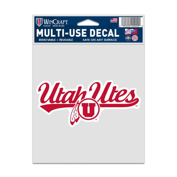 Wholesale-Utah Utes SECONDARY LOGO Fan Decals 3.75" x 5"