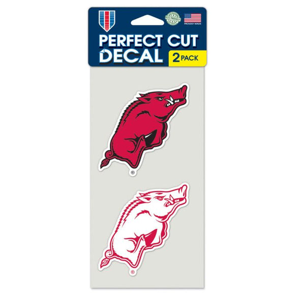 Wholesale-Arkansas Razorbacks Perfect Cut Decal set of two 4"x4"