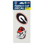 Wholesale-Georgia Bulldogs Perfect Cut Decal set of two 4"x4"