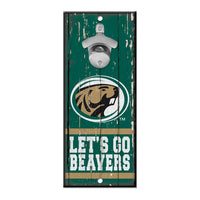 Wholesale-Bemidji State Beavers Bottle Opener Sign 5x11