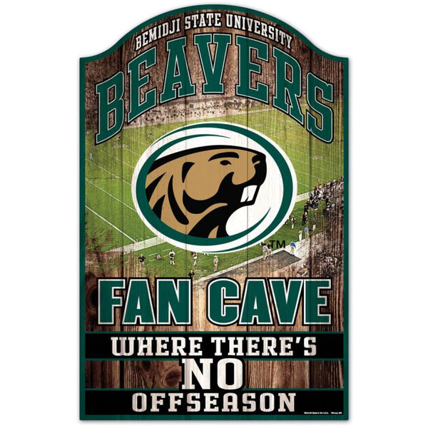 Wholesale-Bemidji State Beavers FAN CAVE Wood Sign 11" x 17" 1/4" thick