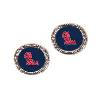 Wholesale-Ole Miss Rebels Earrings Jewelry Carded Round