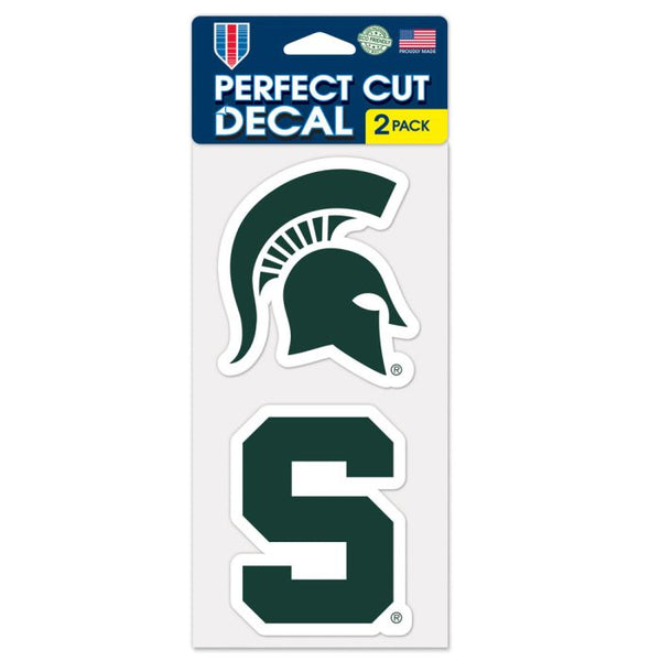 Wholesale-Michigan State Spartans Perfect Cut Decal set of two 4"x4"