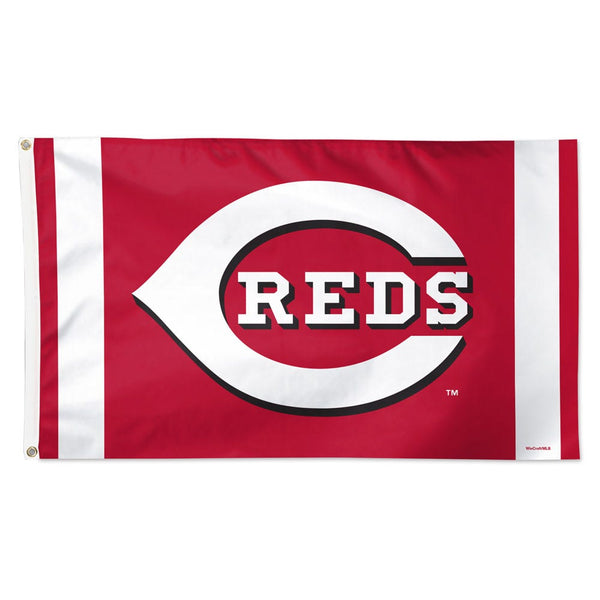 Cincinnati Reds V STRIPE Flag - Deluxe 3' X 5'