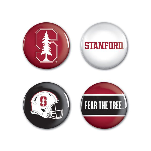 Wholesale-Stanford Cardinal Button 4 Pack 1 1/4" Rnd