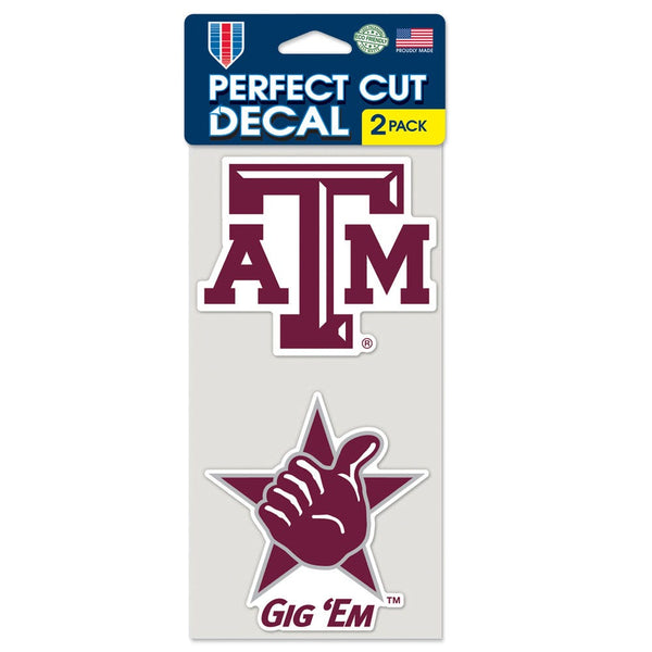 Texas A&M Aggies Perfect Cut Decal set of two 4"x4"