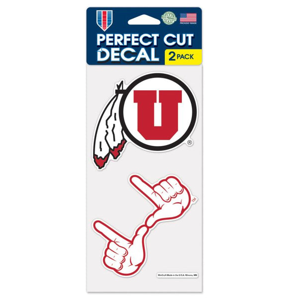 Wholesale-Utah Utes Perfect Cut Decal set of two 4"x4"