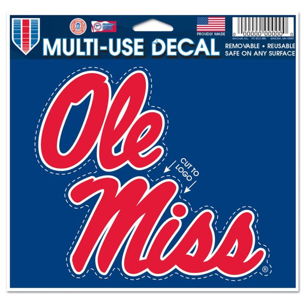 Wholesale-Ole Miss Rebels Multi-Use Decal - cut to logo 5" x 6"