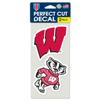 Wholesale-Wisconsin Badgers Perfect Cut Decal set of two 4"x4"