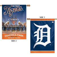 Detroit Tigers Stadium MLB Vertical Flag 2 Sided 28" x 40"