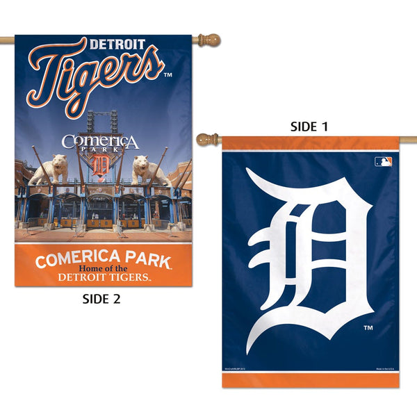 Detroit Tigers Stadium MLB Vertical Flag 2 Sided 28" x 40"