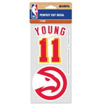 Atlanta Hawks Perfect Cut Decal Set of two 4"x4" Trae Young